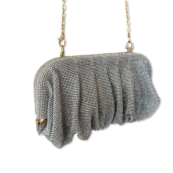 8 Other Reasons Rhinestone Clutch Silver shoulder evening bag purse Revolve - Picture 8 of 16